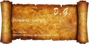 Domány Gergő névjegykártya